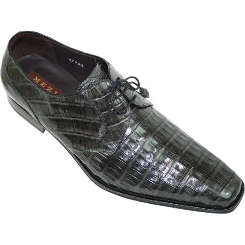 Mezlan "13446" Grey Genuine All-Over  Crocodile Shoes